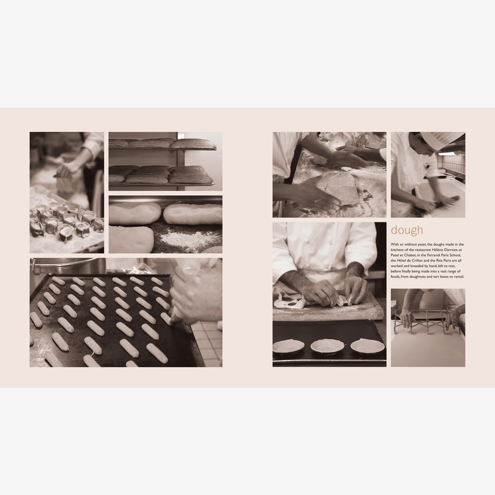 An interior spread with photographs of dough.